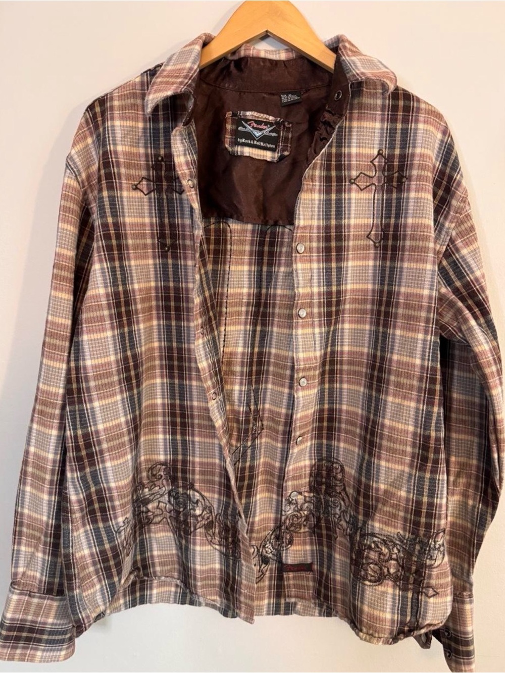 Fender Custom Shop Rock & Roll Religion Plaid Cross Western Shirt XL